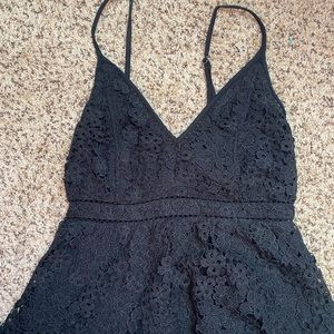 Abercrombie black lace peplum top size medium
